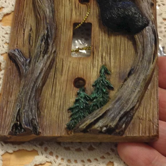 Light Switch Cover featuring cute bears, forest scene home decor - Picture 3 of 6
